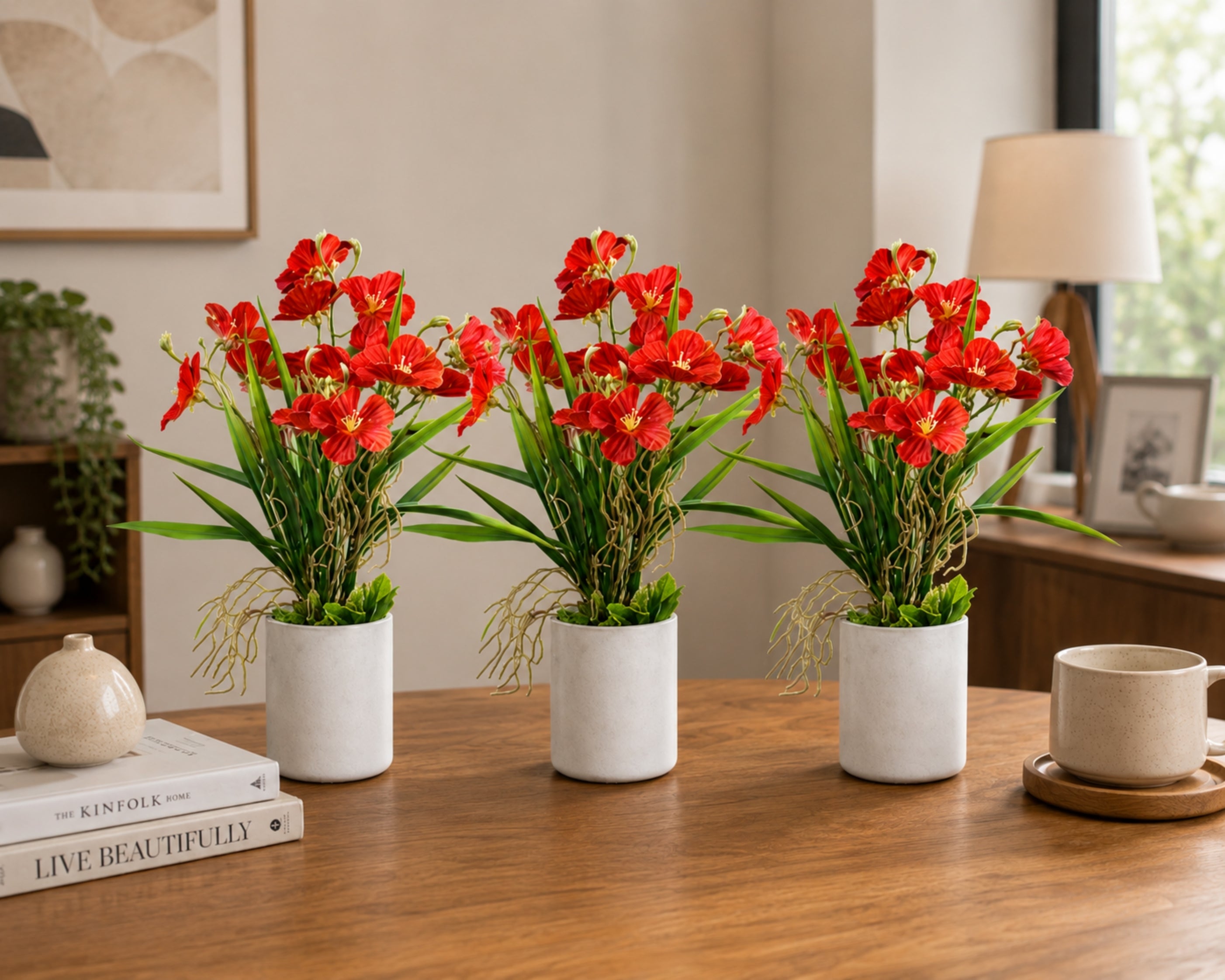 Artificial rain lily combo of 3
