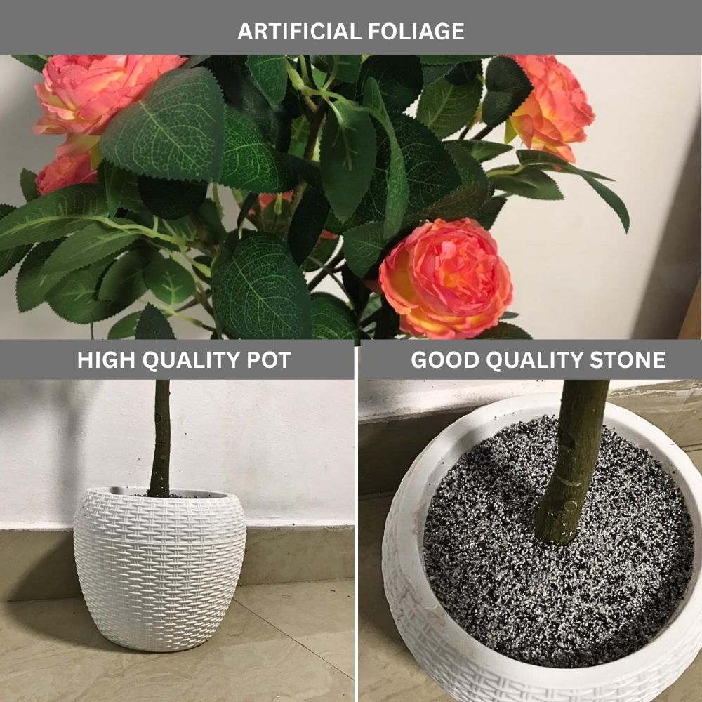 Faux Camellia Rose Plant(P33)
