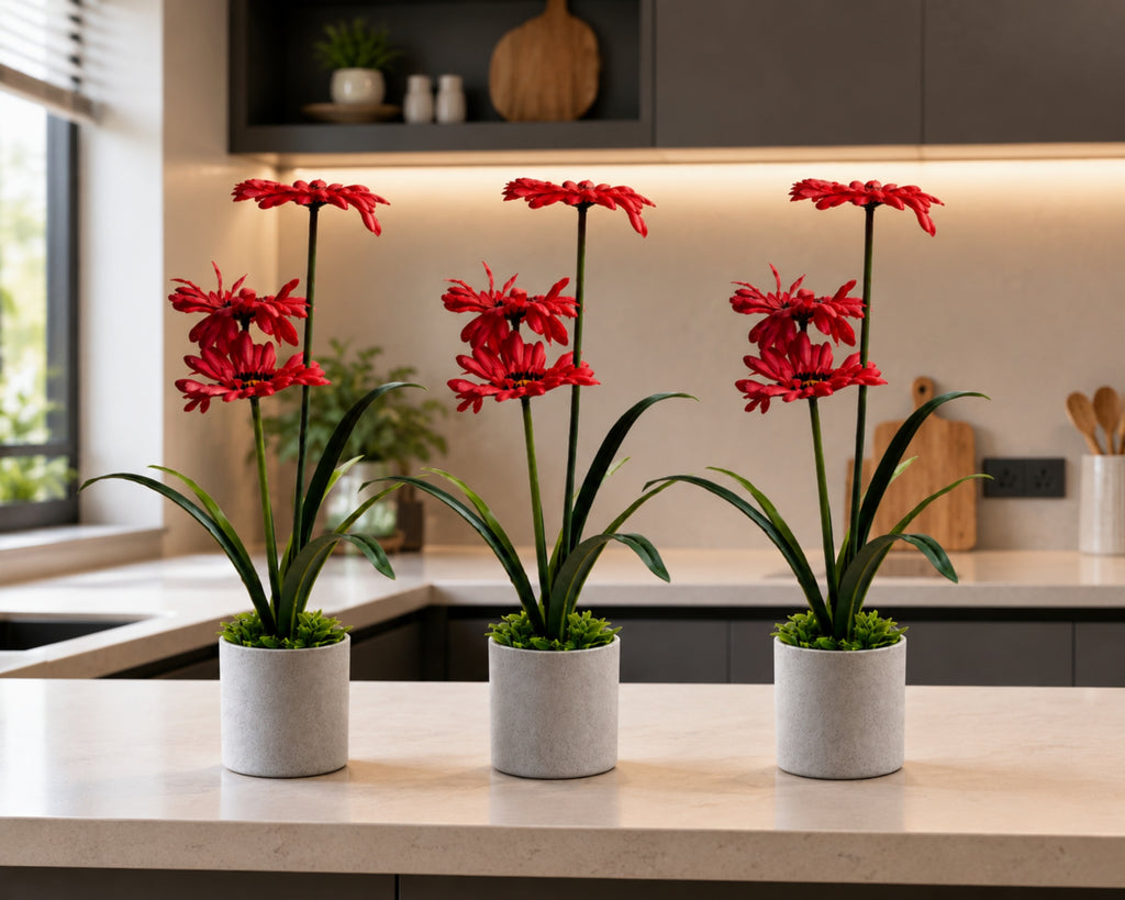 Artificial  Gerbera Daisy Combo of 3