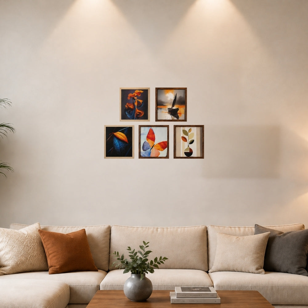 Potstory Premium Wall Frame Set – Set of 5 | Modern Decorative Photo Frames for Home & Office