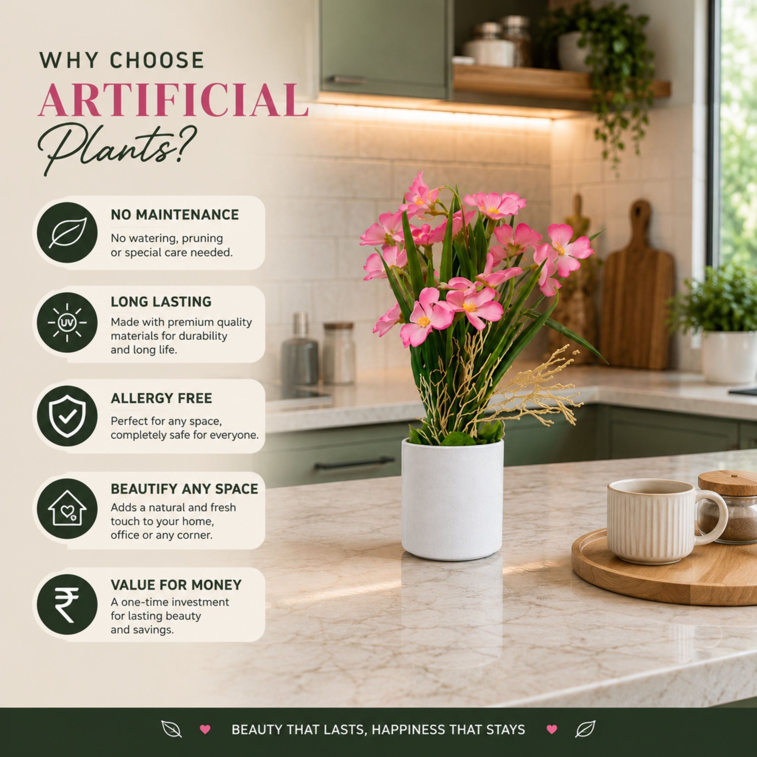 Artificial rain lily combo of 3