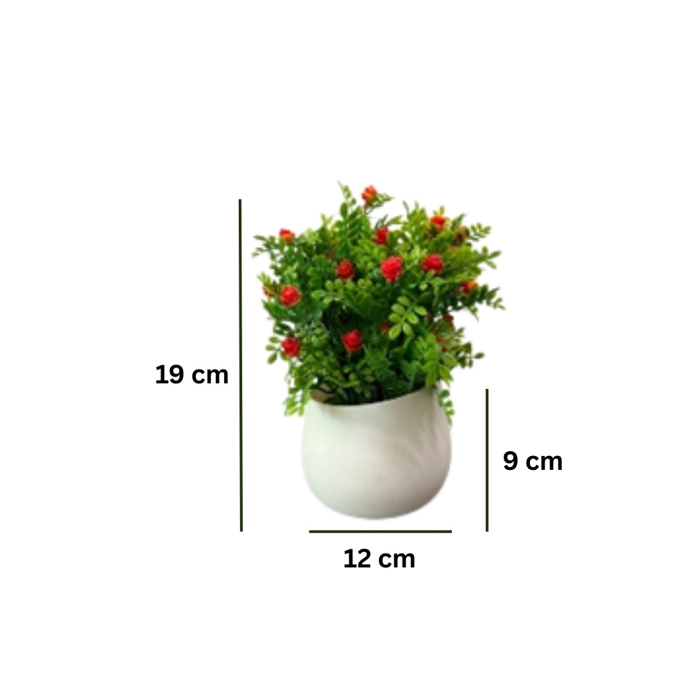 Artificial Bonsai Roses wit Pot Combo of 2 (P24)