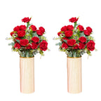 Artificial rose plants with cylindrical pot (combo of 2)
