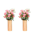 Artificial rose plants with cylindrical pot (combo of 2)
