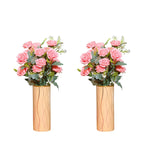 Artificial rose plants with cylindrical pot (combo of 2)