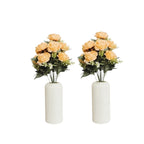 BIG ROSE WHITE CYLINDRICAL POT
