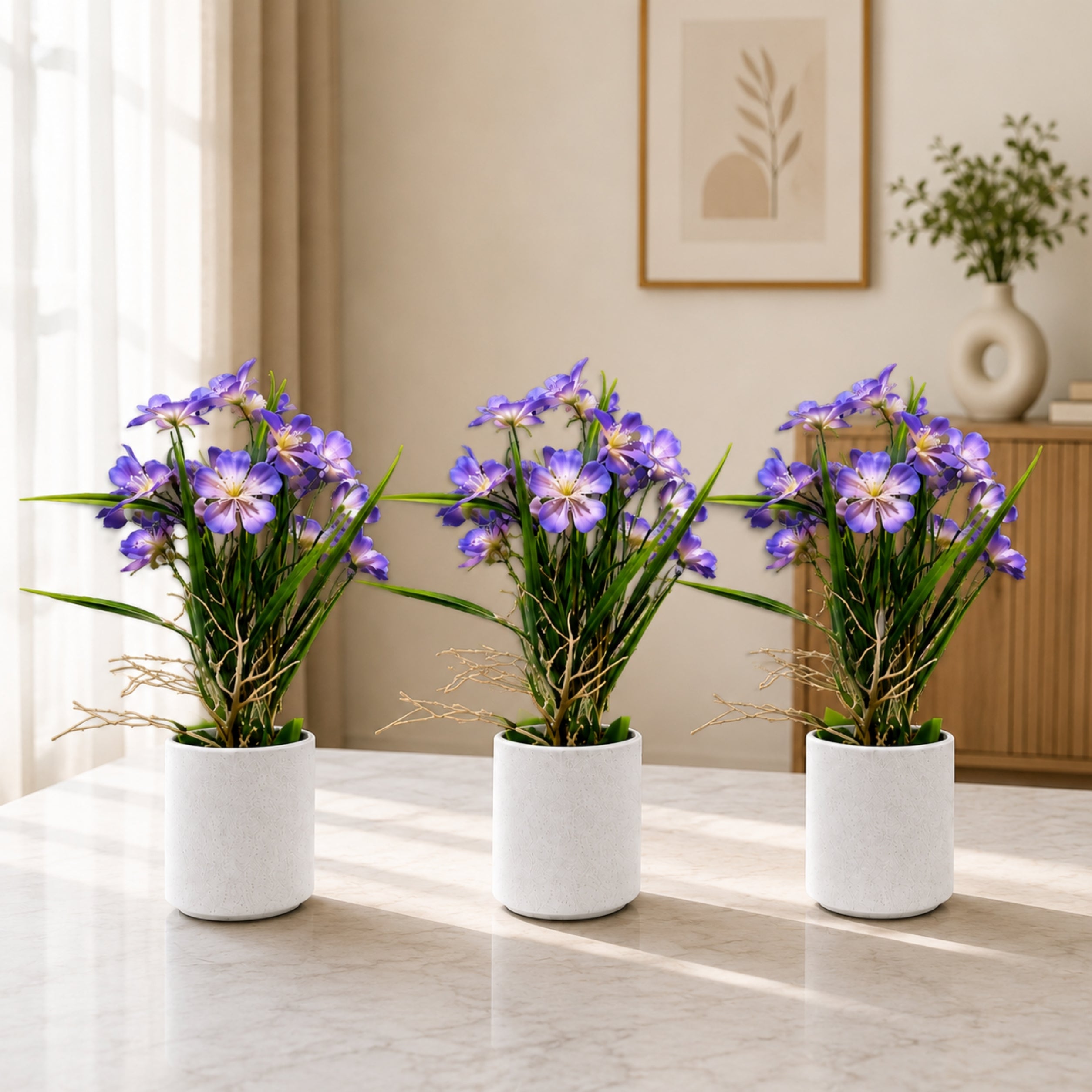 Artificial rain lily combo of 3