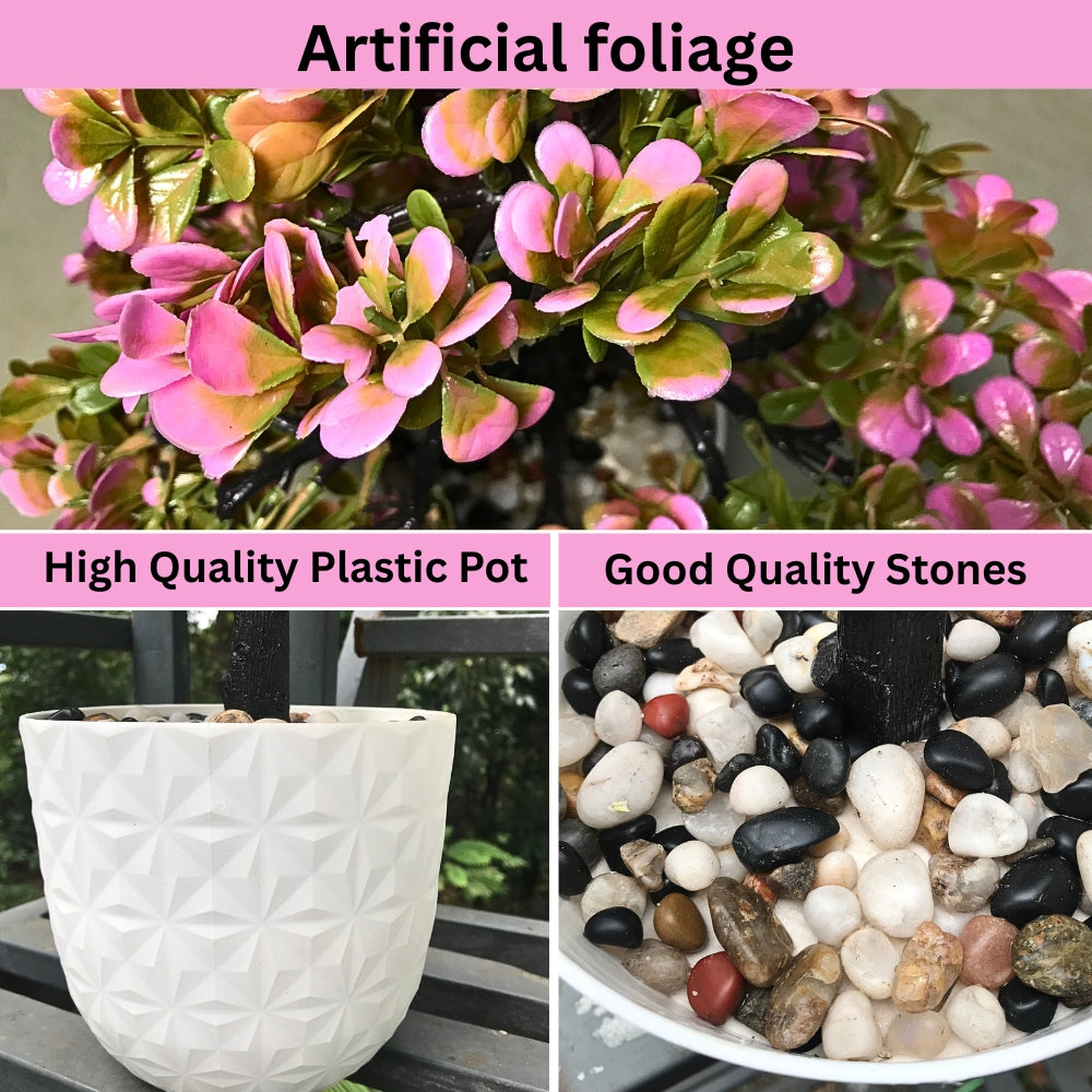 Artificial Bonsai Roses wit Pot (P23)