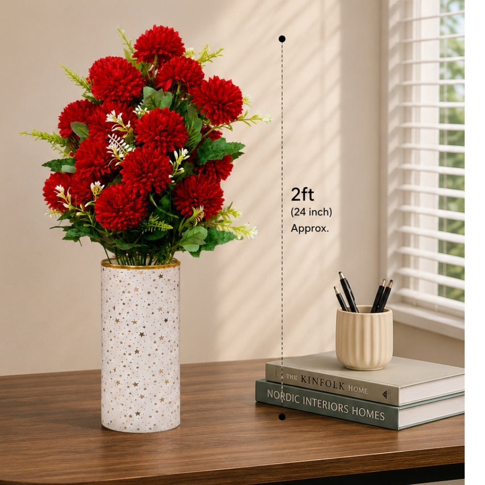 Artificial red chrysanthemum plant(combo of 2)