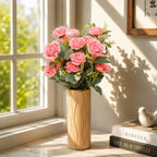 Artificial rose plants with cylindrical pot (combo of 2)