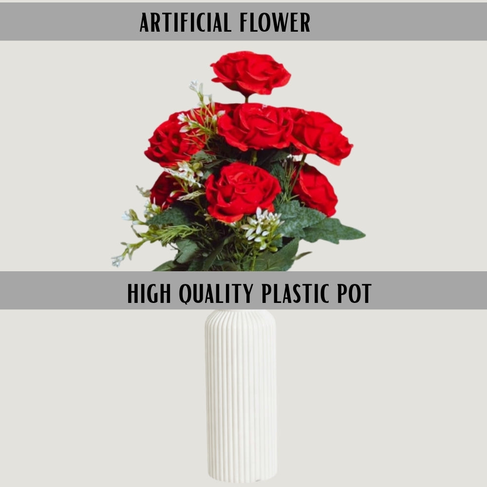 Artificial Rose Plant combo of 2 (P1)