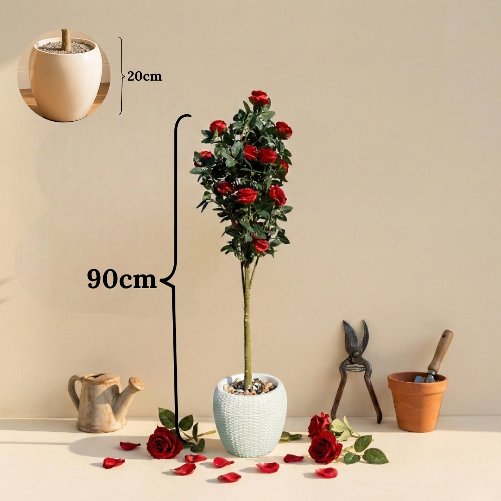 Artificial rose plant (combo of 2)