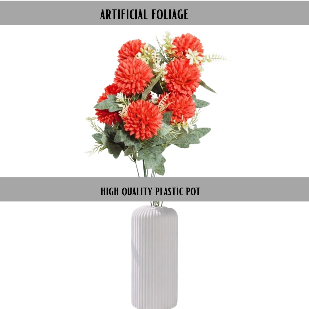 BIG ROSE WHITE CYLINDRICAL POT