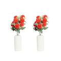 BIG ROSE WHITE CYLINDRICAL POT
