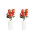BIG ROSE WHITE CYLINDRICAL POT