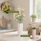 Artificial pink daisy flowers with cylindrical pot(combo of 2)