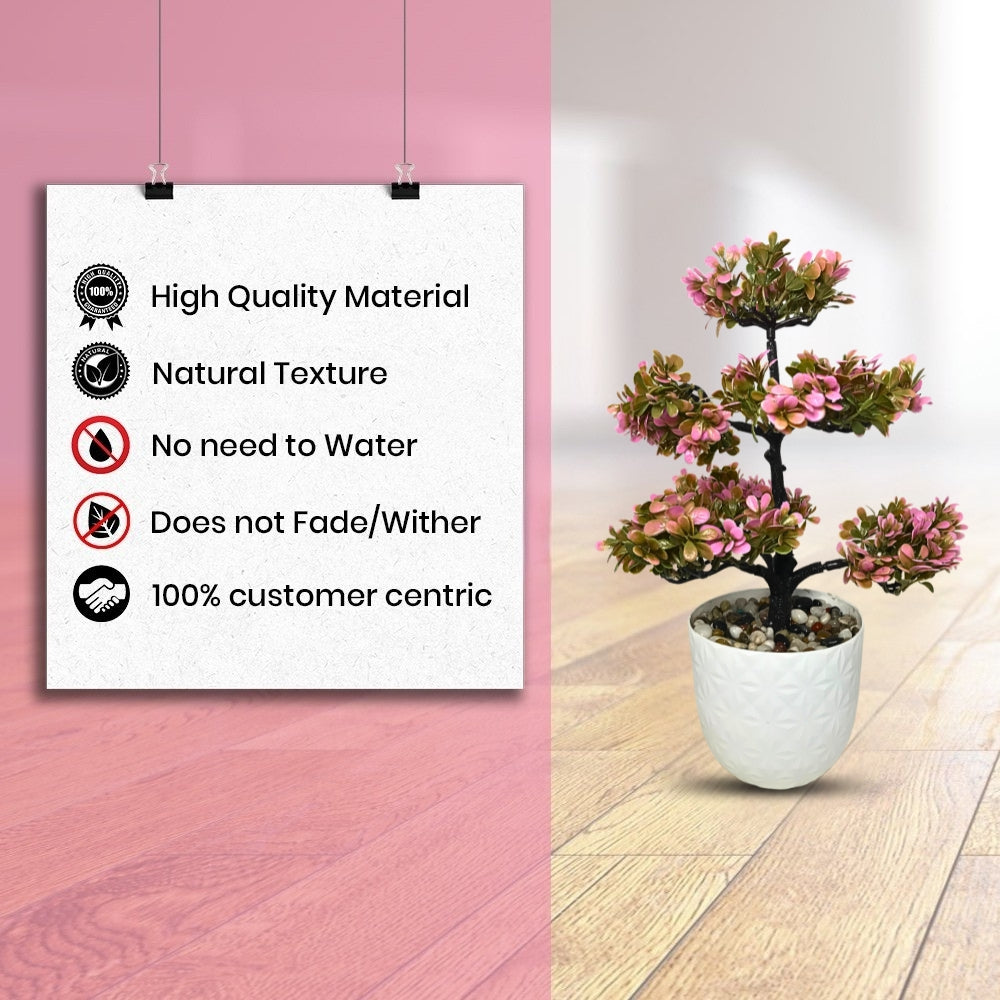 Artificial Bonsai Roses wit Pot (P23)