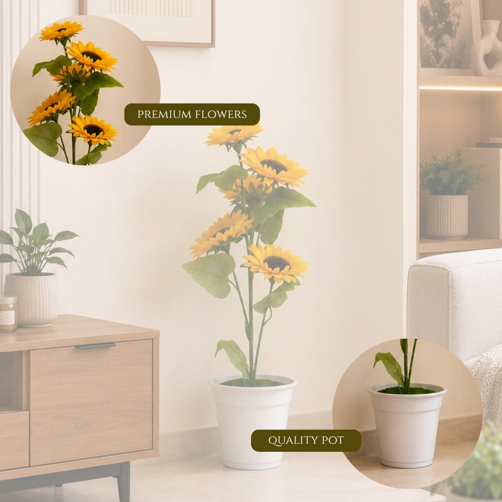 Artificial sunflower potted plant(combo of 2)