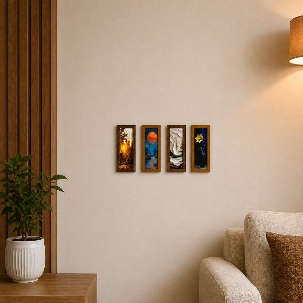 Potstory Premium Wall Frame Set – Set of 4 | Elegant Photo & Art Frames