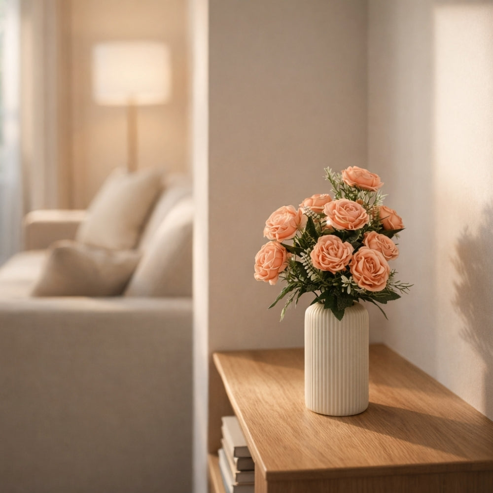 Artificial Rose Plant combo of 2 (P1)