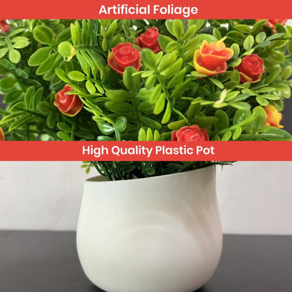 Artificial Bonsai Roses wit Pot Combo of 2 (P24)