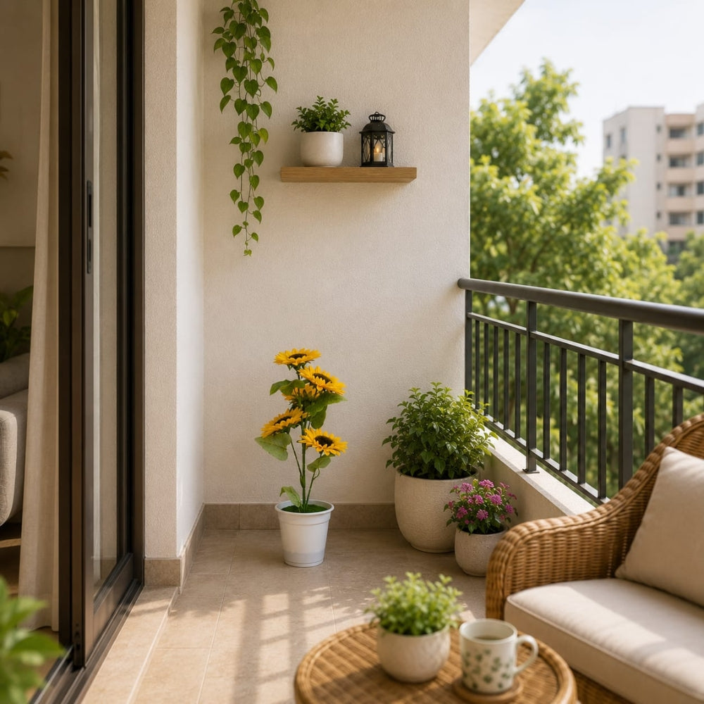 Artificial sunflower potted plant(combo of 2)