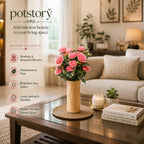 Artificial rose plants with cylindrical pot (combo of 2)