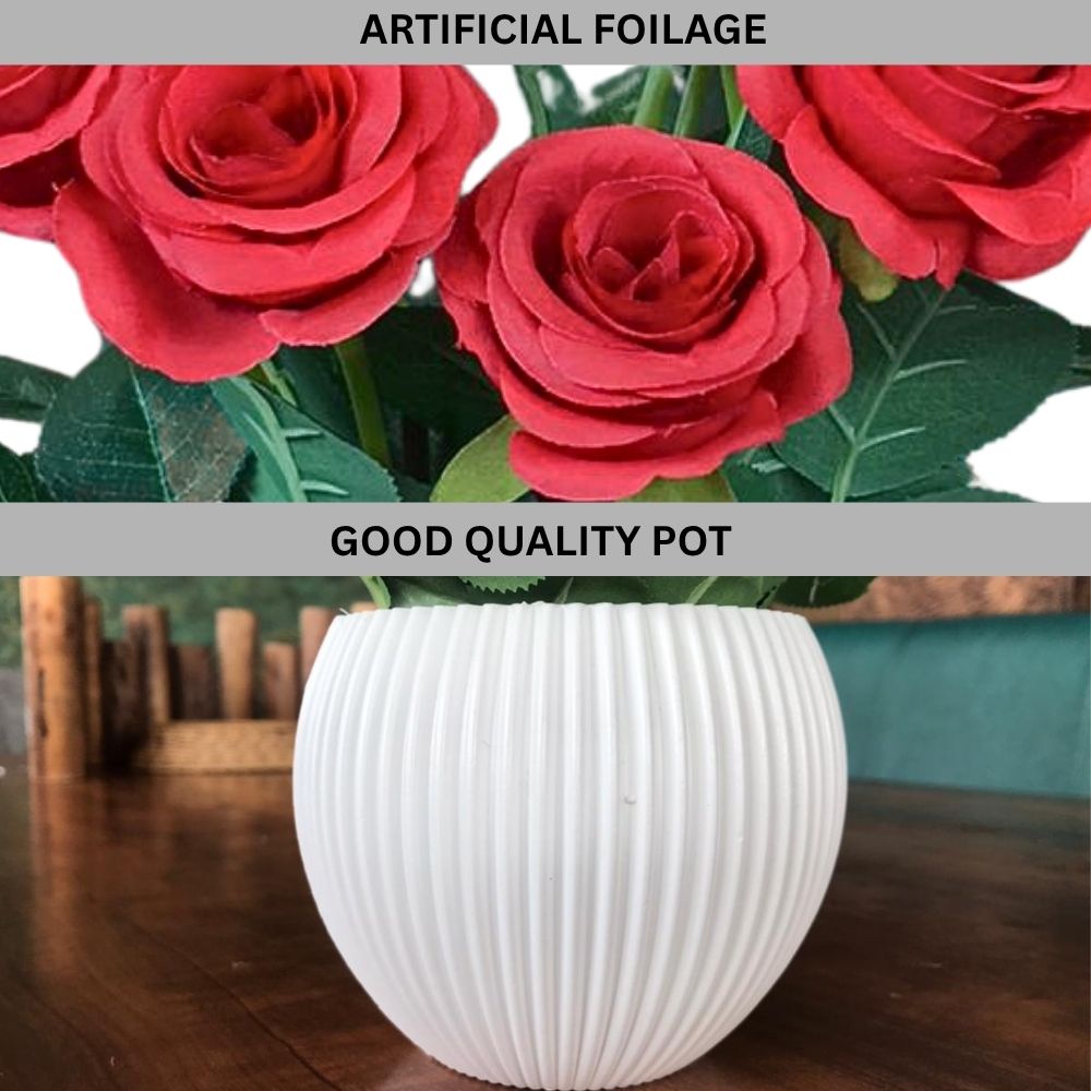 Artificial Bonsai Roses Combo of 2(P9)