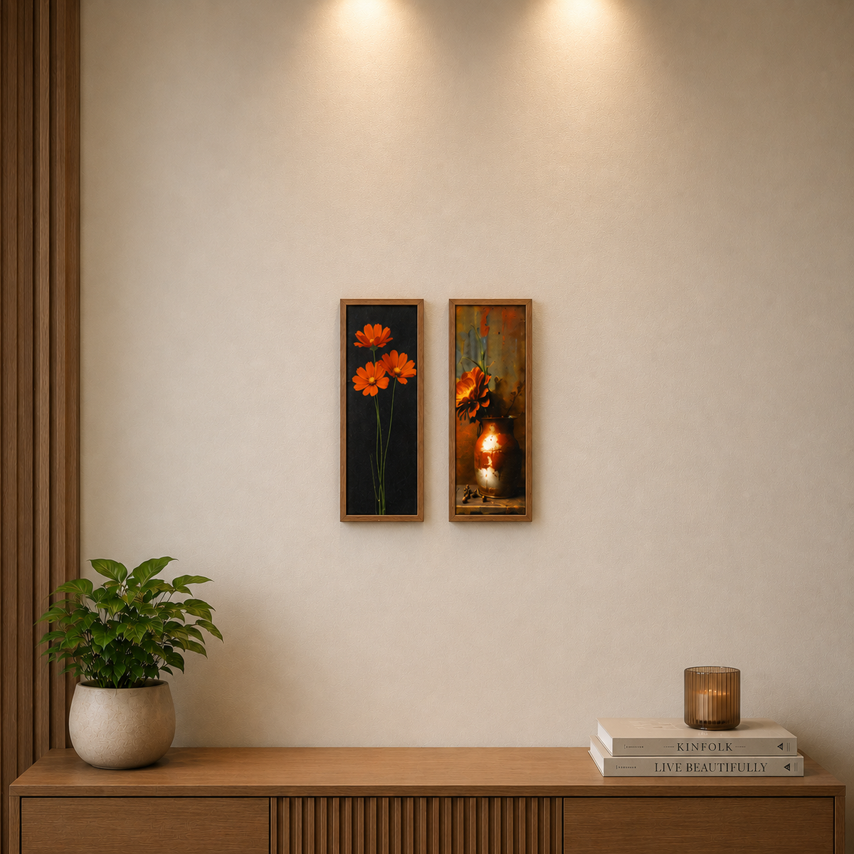 Potstory Floral Wall Art Frames – Combo of 2