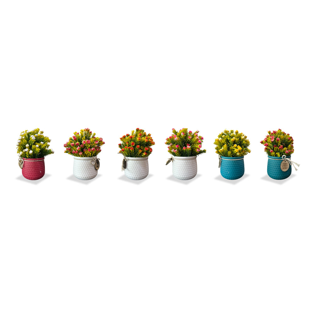 Artificial Bonsai Roses with Pot Combo of 2