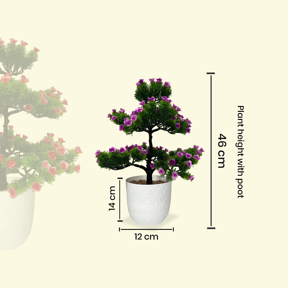 Artificial Bonsai Roses wit Pot (P23)