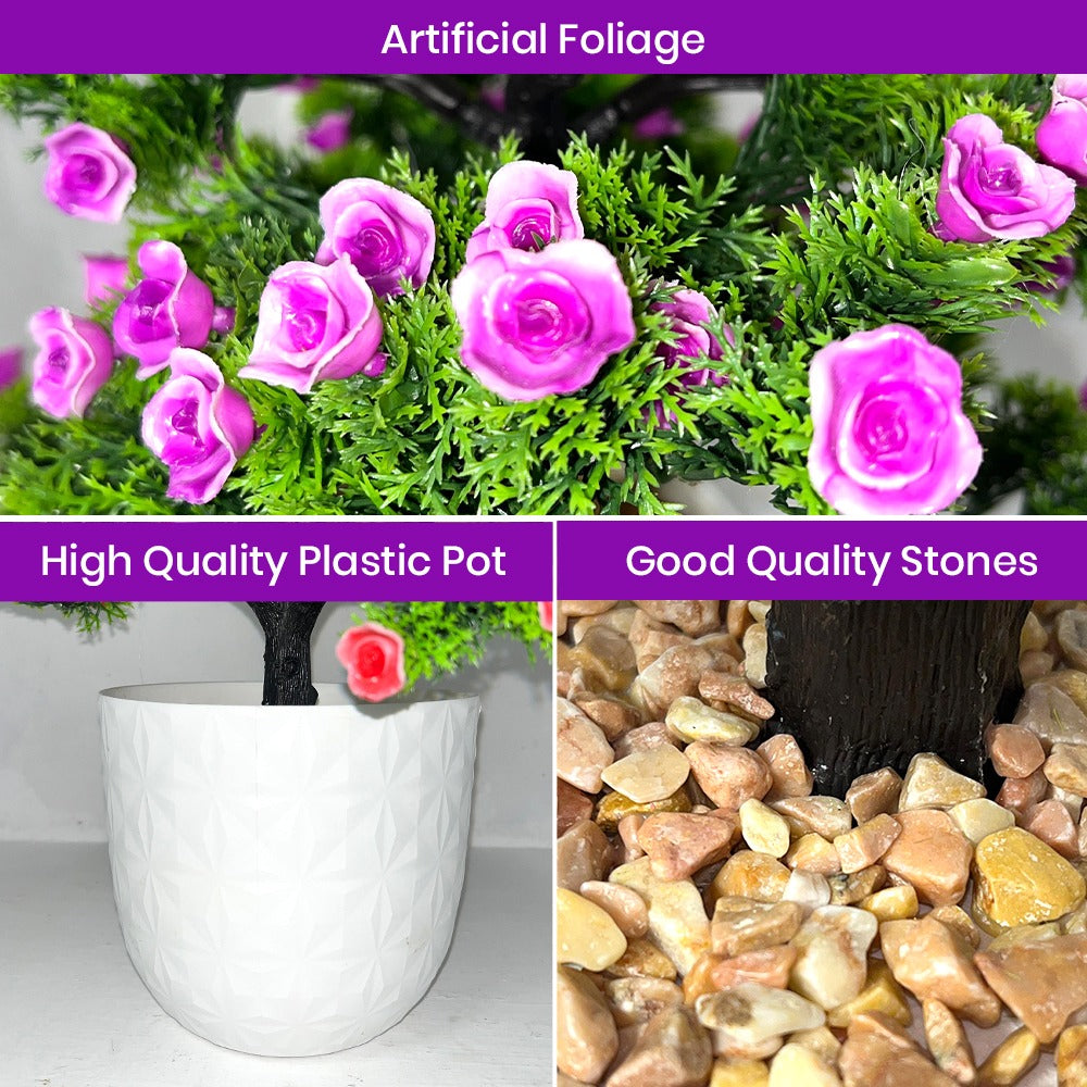 Artificial Bonsai Roses wit Pot (P23)