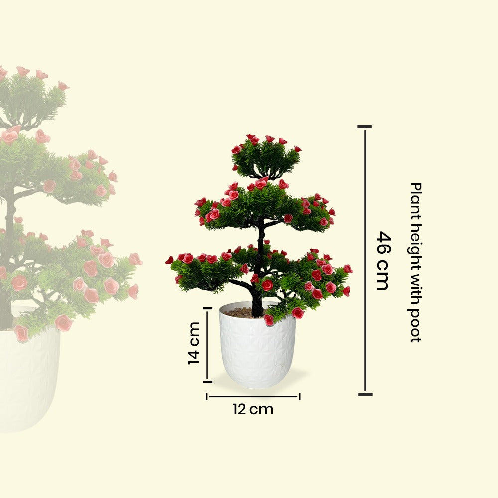 Artificial Bonsai Roses wit Pot (P23)