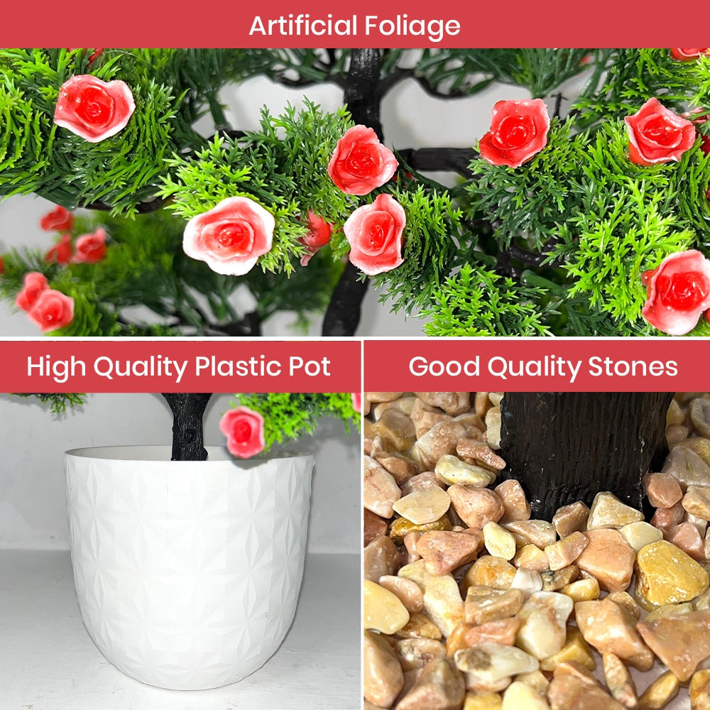 Artificial Bonsai Roses wit Pot (P23)